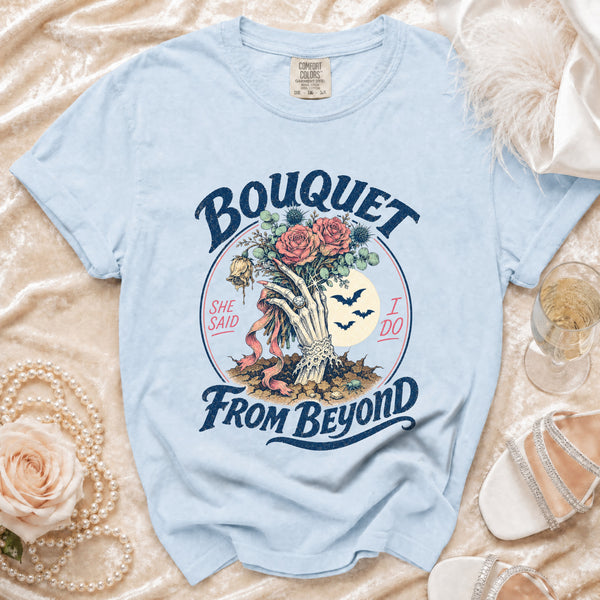 Gothic Bouquet T-Shirt in Chambray