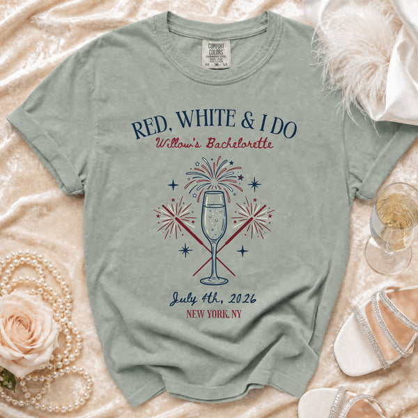 Red White & I Do Bachelorette T-shirt in Bay