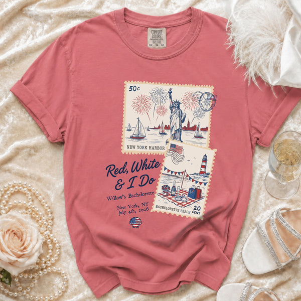 Red White & I Do Bachelorette July 4th T-Shirt in Watermelon