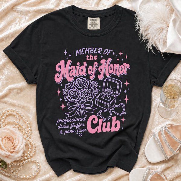 Maid of Honor T-Shirt in Black