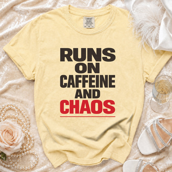 Caffeine & Chaos T-shirt in Butter