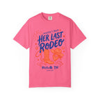 Pink t-shirt with "Jennifer's Bach Her Last Rodeo Nashville, TN Summer 2026" graphic.
