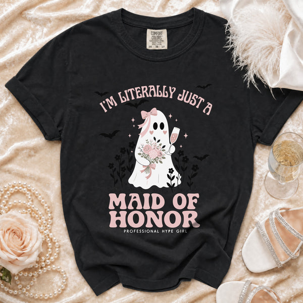 Maid of Honor T-Shirt in Black