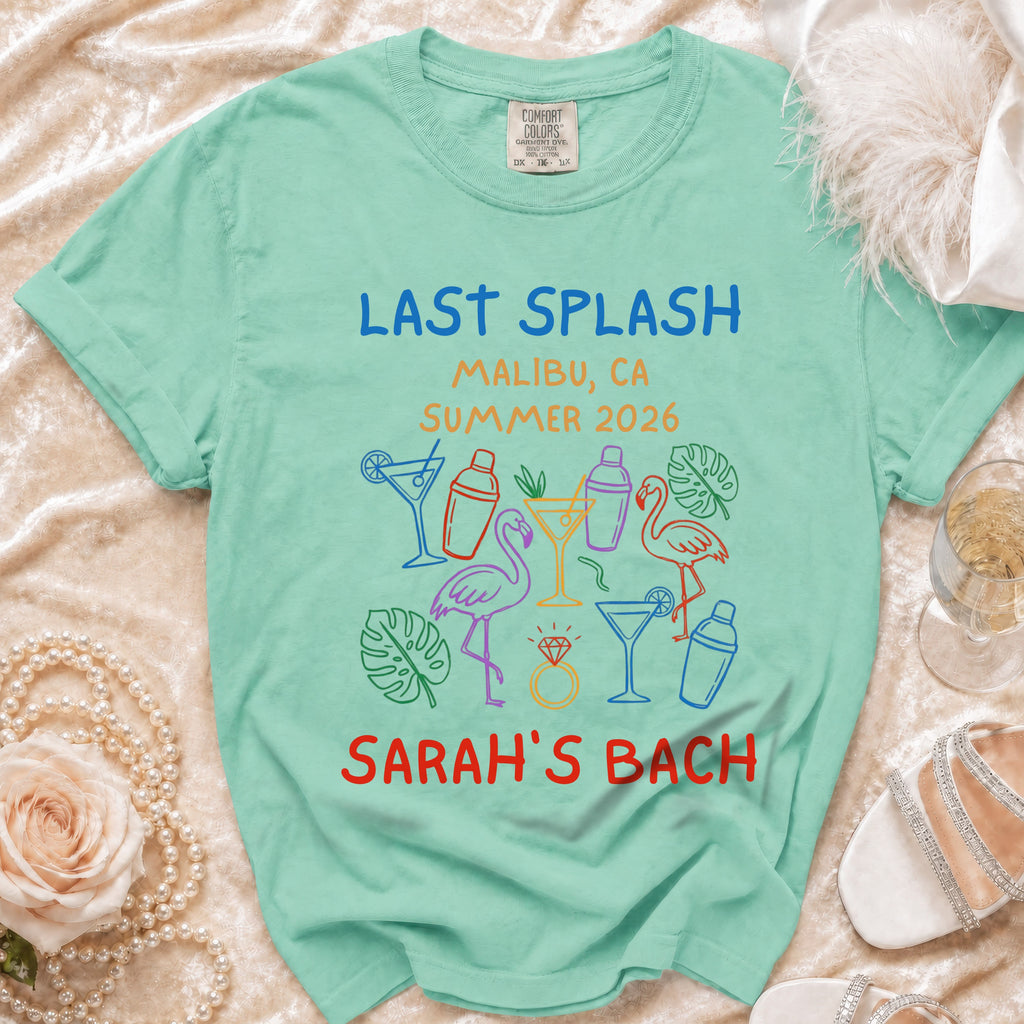 Comfort Colors t-shirt for Sarah's Bach in Malibu, CA, Summer 2026.