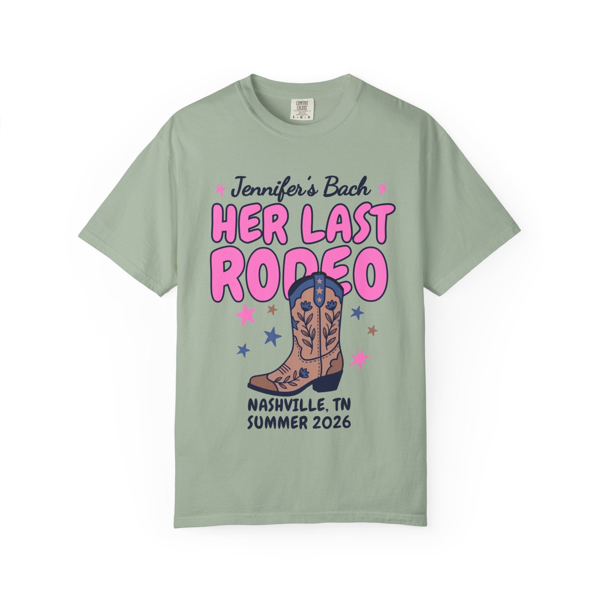 Jennifer's Last Rodeo Nashville TN Summer 2026 t-shirt.