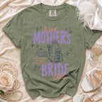 Tired Mother's Bride Club graphic t-shirt with ghost and pumpkin design.