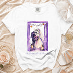 White t-shirt with skeleton bride and groom graphic and text 'Til Death (Do Us Part-Time).