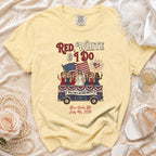 Willow's Bachelorette T-shirt with patriotic bride illustration, July 4th, 2026.