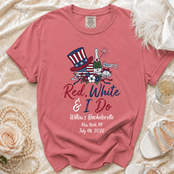 Red, White & I Do Celebration T-Shirt in Watermelon