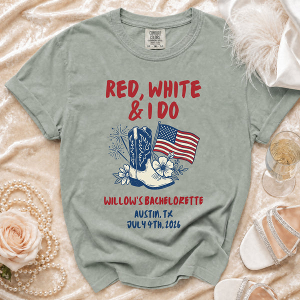 Red, White & I Do Bachelorette T-Shirt in Bay