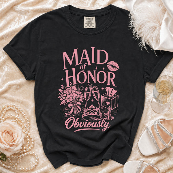 Maid of Honor T-shirt in Black