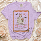 Lavender t-shirt with "Mother of the Bride Boo-tiful & Busy" graphic.