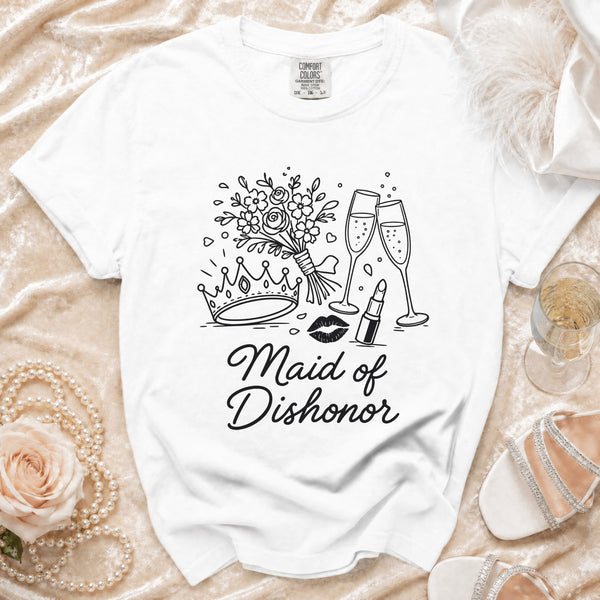 Maid of Dishonor T-Shirt in White