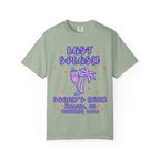 Green t-shirt with "Last Splash Sarai's Bach Malibu, CA Summer 2026" text and palm tree.
