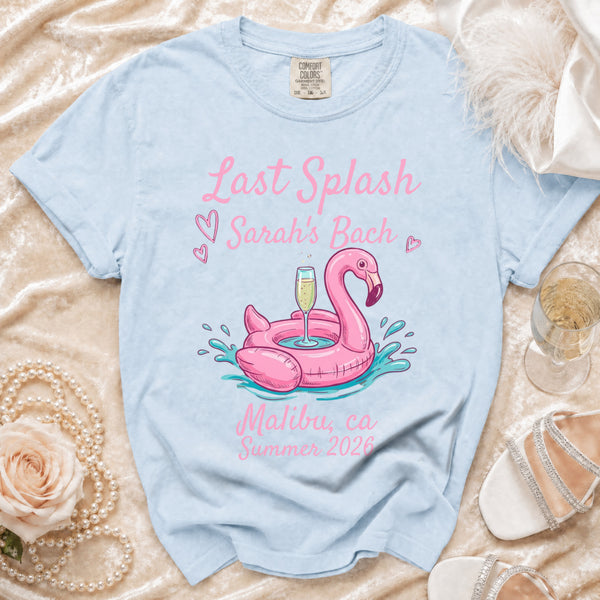Last Splash Sarah's Bach Flamingo T-Shirt in Chambray