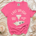 Pink t-shirt for Sarah's Bach "Last Splash" party in Malibu, CA, Summer 2026.