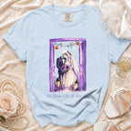 Light blue t-shirt with skeleton bride and groom graphic and text 'Til Death (Do Us Part-Time).