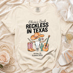 Comfort Colors shirt with "Olivia's Bach Reckless In Texas" graphic.