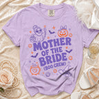 Lavender t-shirt with "Mother of the Bride (Boo Crew)" text and Halloween graphics.