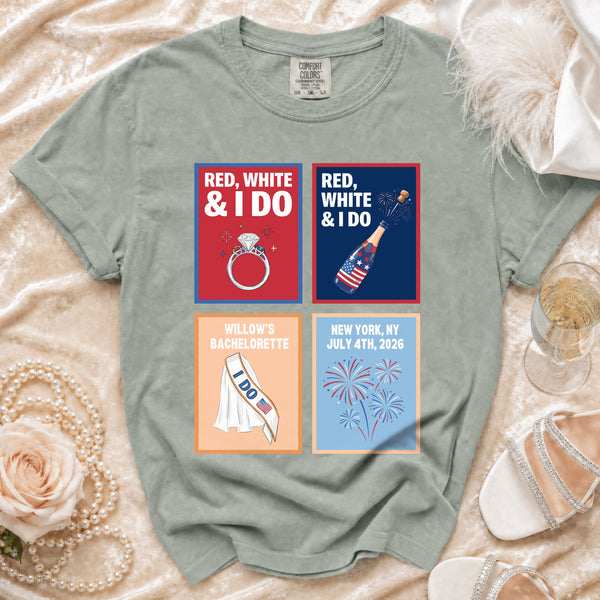 Red, White & I Do Celebration T-shirt in Bay