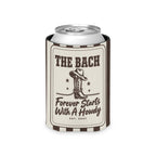 Forever Starts With A Howdy striped can cooler, Espresso