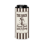 Forever Starts With A Howdy slim can cooler for tall seltzer cans, Espresso