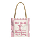 Forever Starts With A Howdy striped tote bag, Blossom