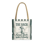 Forever Starts With A Howdy striped tote bag, Blue Spruce