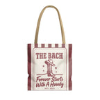 Forever Starts With A Howdy striped tote bag, Chili