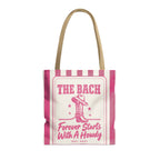 Forever Starts With A Howdy striped tote bag, Crunchberry