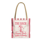 Forever Starts With A Howdy striped tote bag, Watermelon