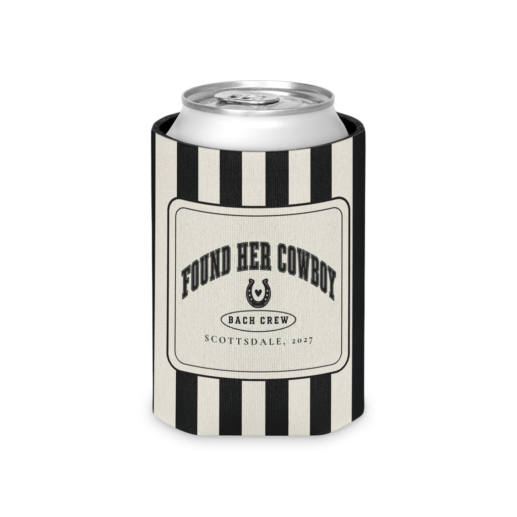 Found Her Cowboy striped can cooler, Black