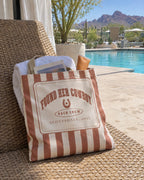 Found Her Cowboy striped tote bag on a bachelorette trip with the crew