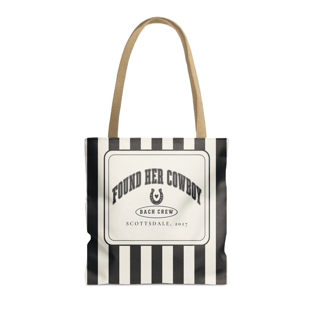 Found Her Cowboy striped tote bag, Black
