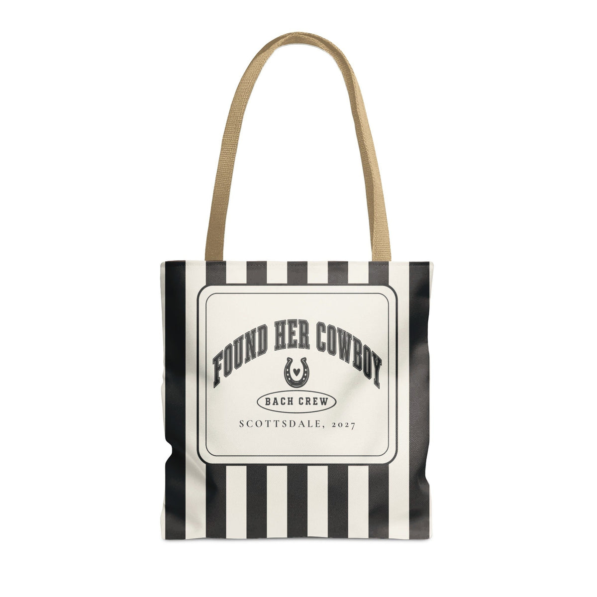 Found Her Cowboy striped tote bag, Black