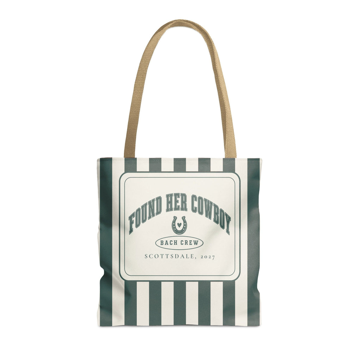 Found Her Cowboy striped tote bag, Blue Spruce