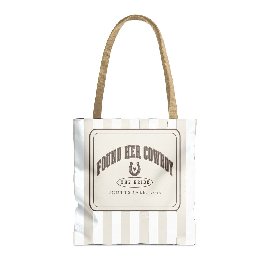 Found Her Cowboy striped tote bag, Bride
