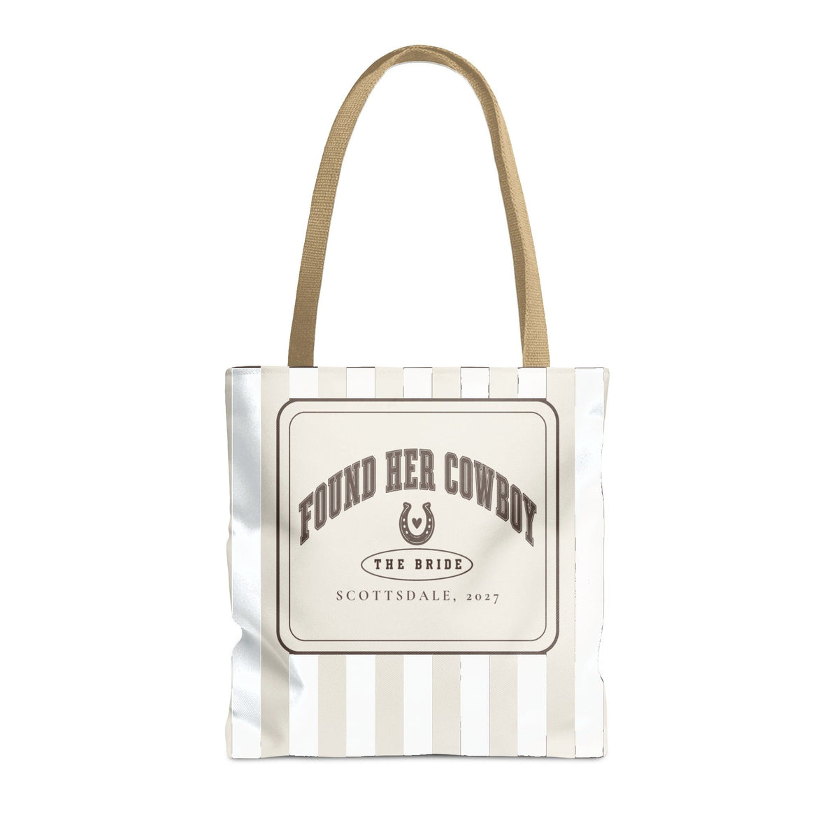 Found Her Cowboy striped tote bag, Bride