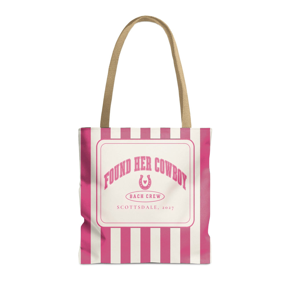 Found Her Cowboy striped tote bag, Crunchberry