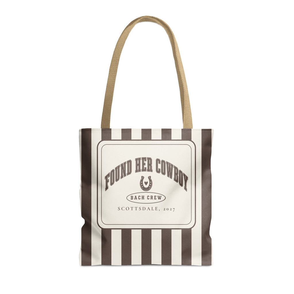 Found Her Cowboy striped tote bag, Espresso