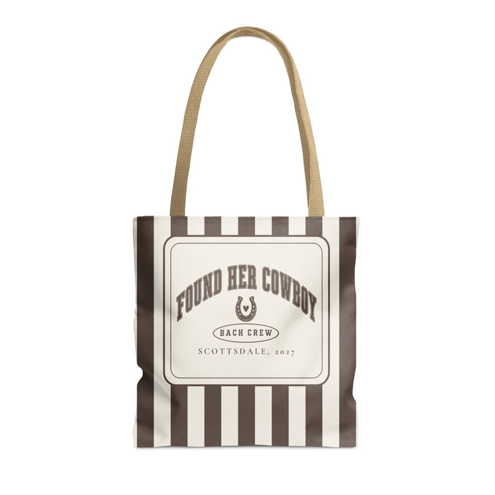 Found Her Cowboy striped tote bag, Espresso