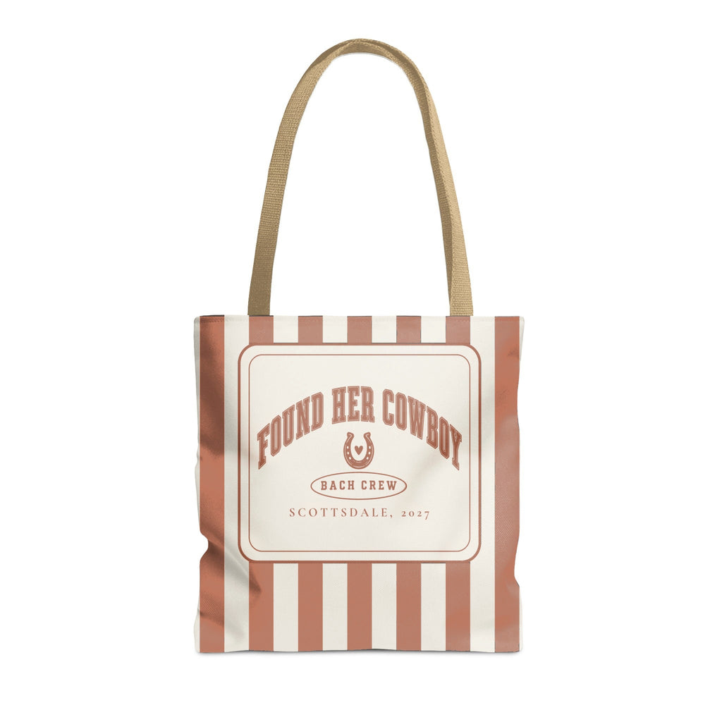 Found Her Cowboy striped tote bag, Terracotta