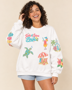 Turks and Caicos Bride Doodles Sweatshirt, front, worn