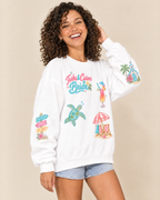 Turks and Caicos Bride Doodles Sweatshirt, three-quarter view with sleeve