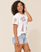 Nashville Bride Doodles T-shirt, three-quarter view with sleeve