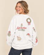 Christmas Bride Doodles Sweatshirt, worn back view