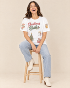 Christmas Bride Doodles T-shirt, seated