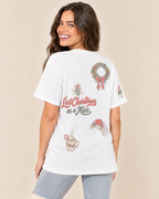 Christmas Bride Doodles T-shirt, worn back view