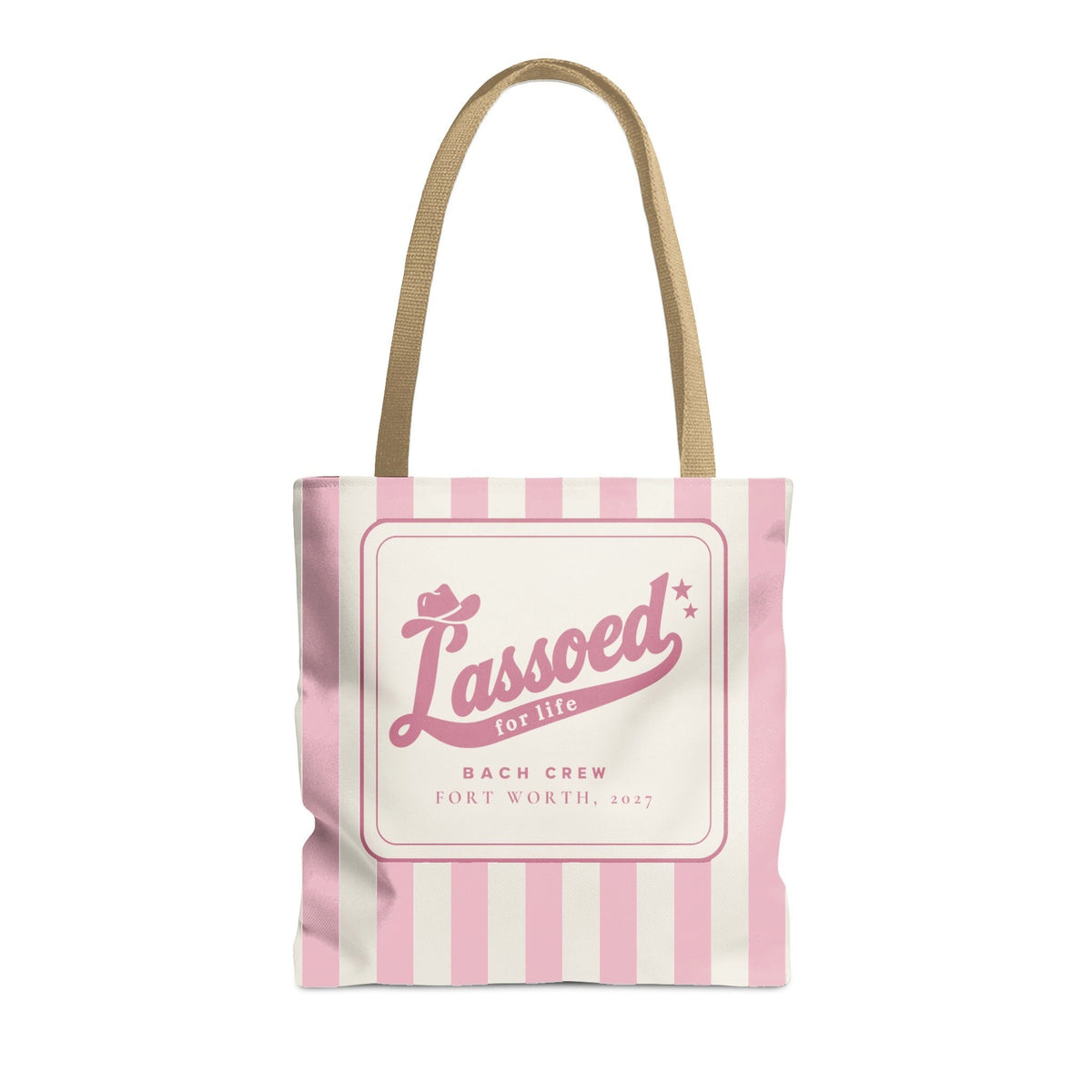 Lassoed For Life striped tote bag, Blossom
