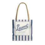 Lassoed For Life striped tote bag, Blue Jean
